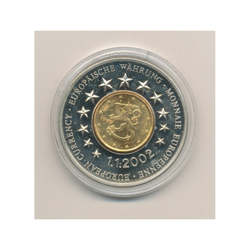 Médaille - 1 Cent Finlande - 1.01.2002 - maillechort