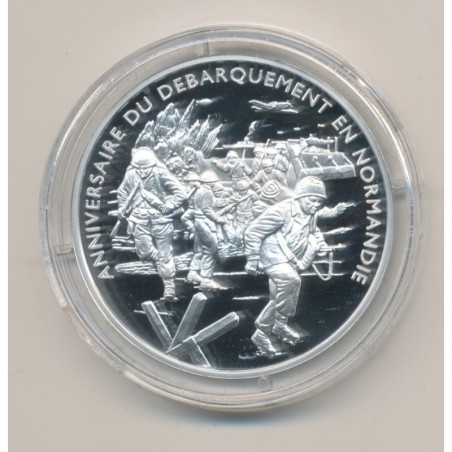 Médaille - Débarquement troupes Américaines sur la plage Omaha - Débarquement en normandie - argent 