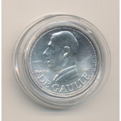 Médaille - Charles De Gaulle - portrait à gauche - argent - 1981 - 21mm - sans certificat