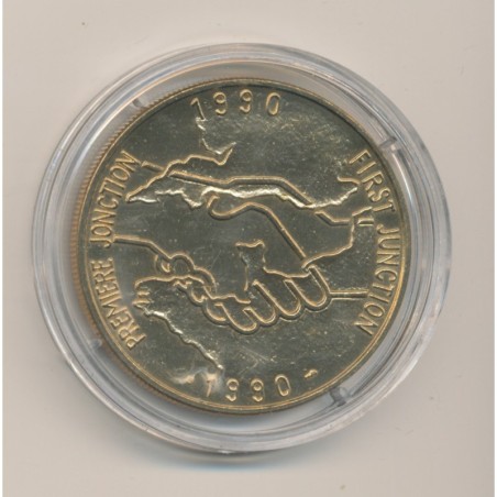 Médaille - Tunnel sous la manche - Première jonction - 1990 - bronze