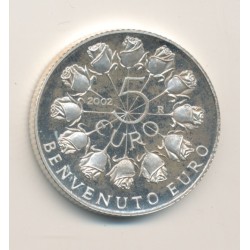 St Marin - 5 Euro  2002 - argent Belle épreuve 2
