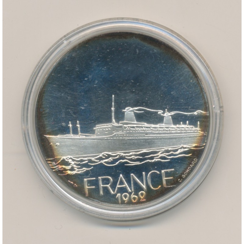 Médaille - France 1962 - Paquebots Transatlantiques - argent 40g