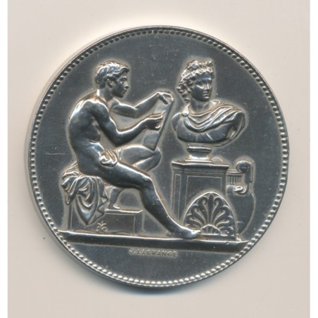 Médaille - Ville de paris - Enseignement dessin - 1883 - bronze argenté