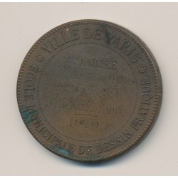 Médaille - Ville de paris - École de dessin - 2e année 2e accessit - 1910 - bronze 2