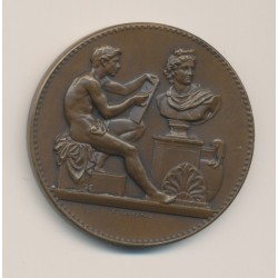 Médaille - Ville de paris - École de dessin - 1ère année géométrie - 1909 - bronze 2