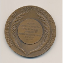 Médaille - Ville de paris - Cours d'adultes - 1907 - bronze 2