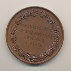 Médaille - Ville de paris - Assistance publique - témoignage de satisfaction 1882 - bronze