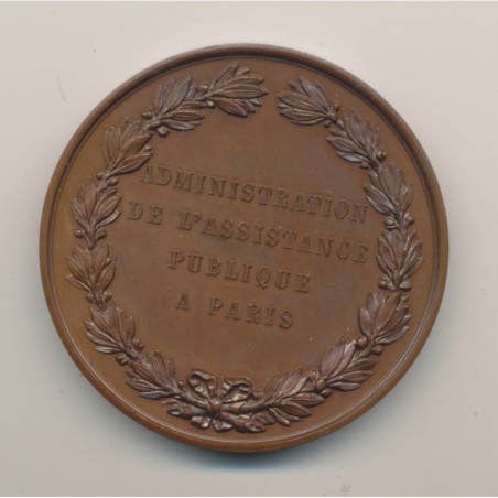Médaille - Ville de paris - Assistance publique - témoignage de satisfaction 1882 - bronze