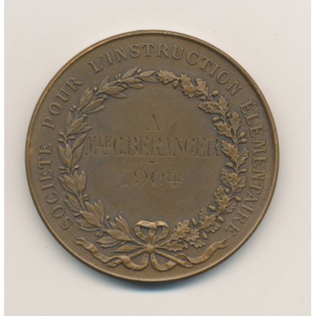 Médaille - Société pour l'instruction élémentaire - 1904 - bronze - F.Domard