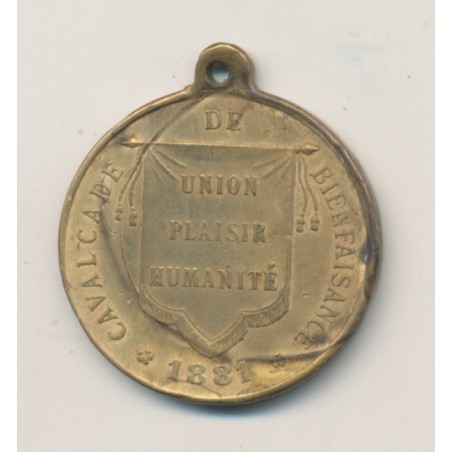 Médaille - Cavalcade de bienfaisance - 1881 - Reims - laiton
