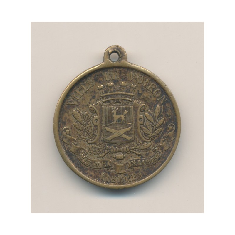 Médaille - Souvenir de cavalcade - 1879 - Voiron - laiton