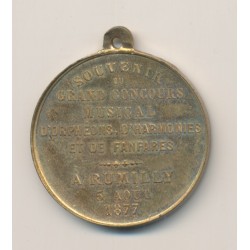 Médaille - Souvenir concours de musique - Rumilly - 1877 - laiton 2