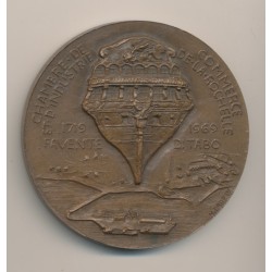 Médaille - Chambre de commerce - La Rochelle - 1719-1969 - Proue Navire - bronze - Dropsy