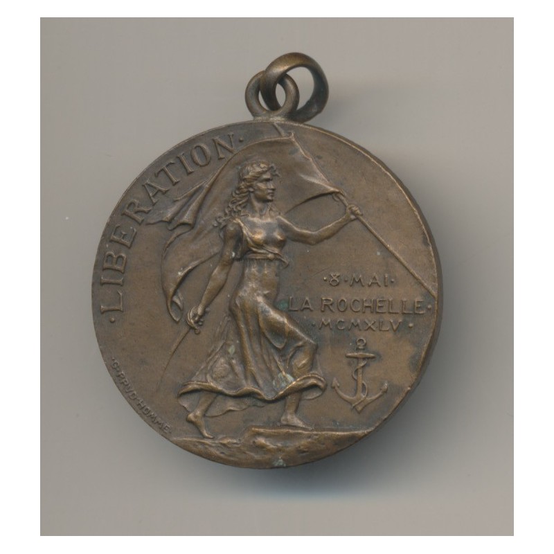 Médaille - Libération de la Rochelle - 4e Siège - 1945 - bronze - 32mm - WWII