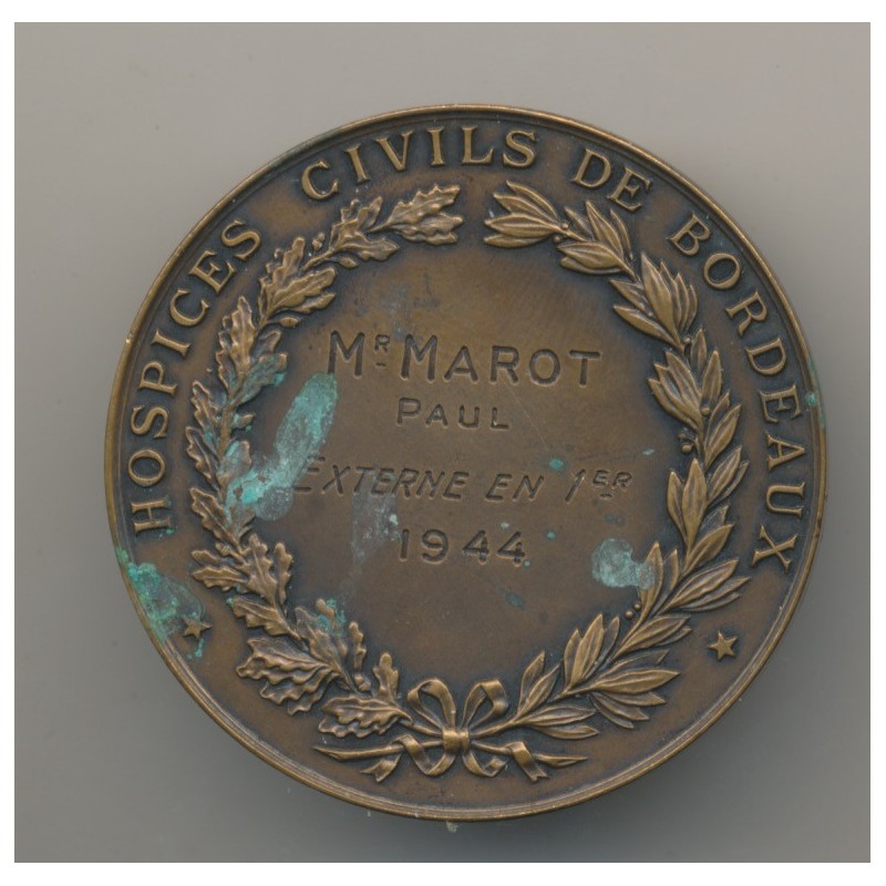 Médaille - Hospices civils - Bordeaux - 1944 - bronze - A.Gerbier 