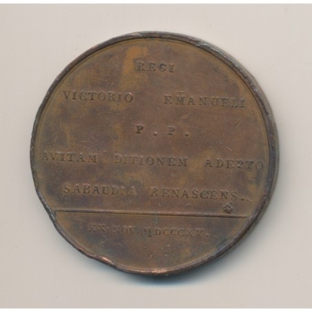 Médaille - Retour du duché de Savoie aux princes de Savoie - 1815 - cuivre
