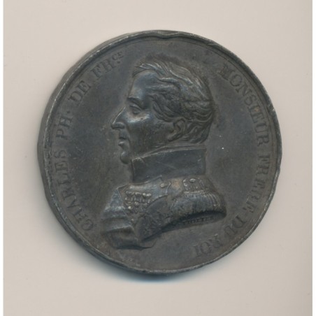 Médaille - Charles philippe de France - étain