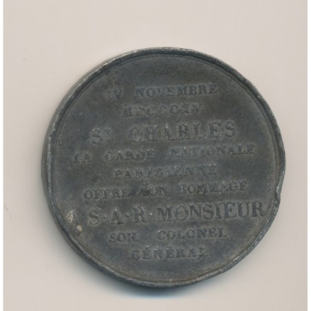 Médaille - Charles philippe de France - étain