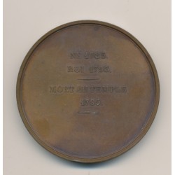 Médaille - Louis XVIII Roi de france et Navarre - né 1785 roi 1793 - mort au temple 1795 - cuivre 2