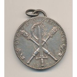 Médaille - Henri IV - Unification des deux royaumes - 1598 refrappe moderne - bronze argenté 2