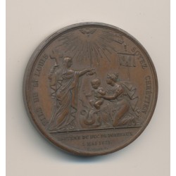 Médaille - Baptème duc de bordeaux - 1821 - cuivre - 38mm 2
