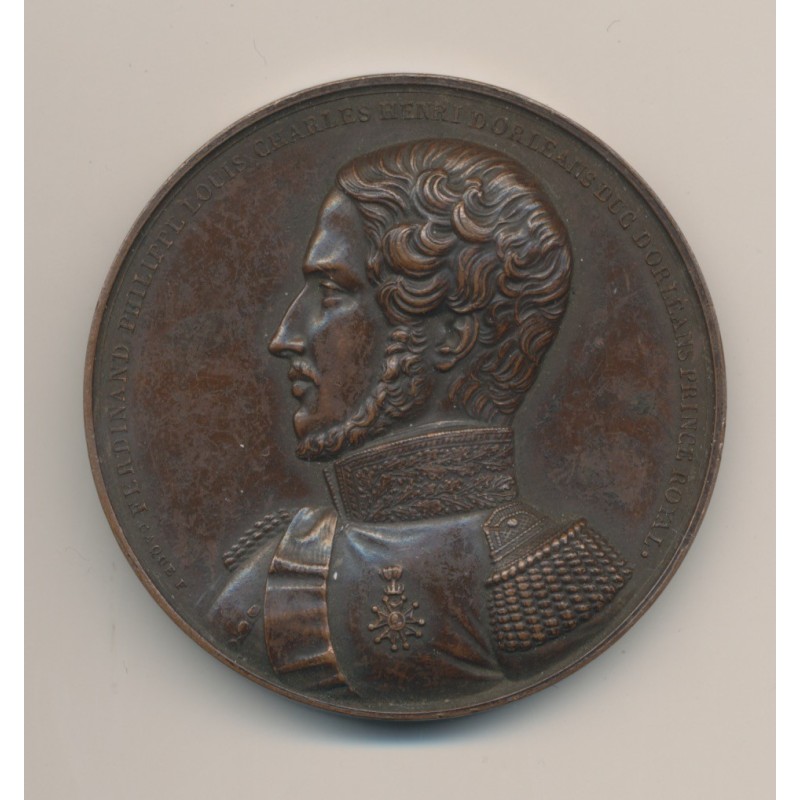 Médaille - Ferdinand Philippe - 1810 - cuivre - 52mm - F.Caque