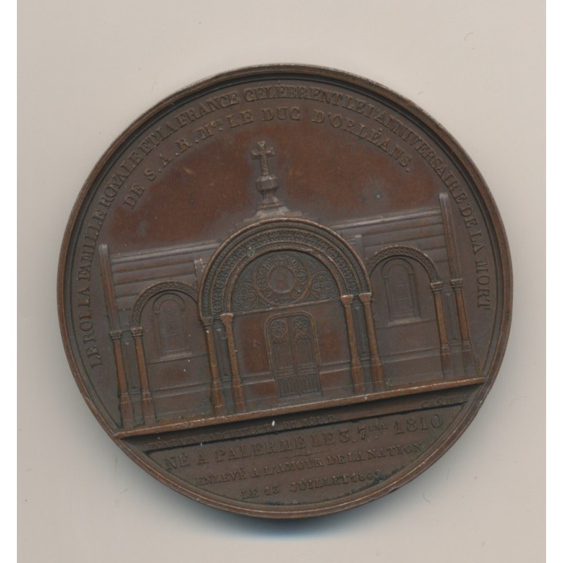 Médaille - Ferdinand Philippe - 1810 - cuivre - 52mm - F.Caque