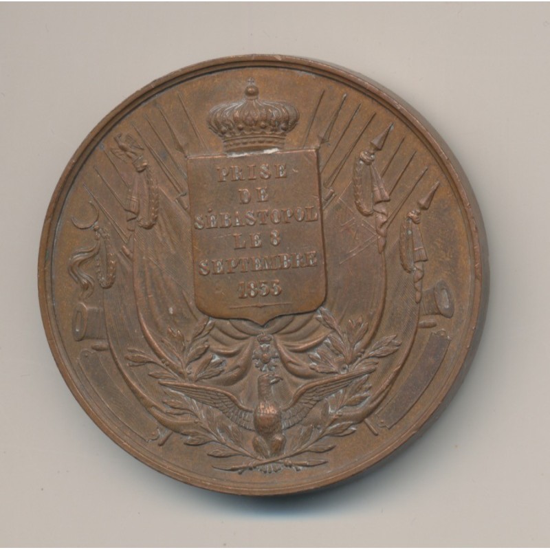 Médaille - Napoléon III - Prise de Sébastopol - 8 septembre 1855 - cuivre - 46mm