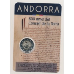 2€ Andorre 2019 - 600 ans conseil de la terre