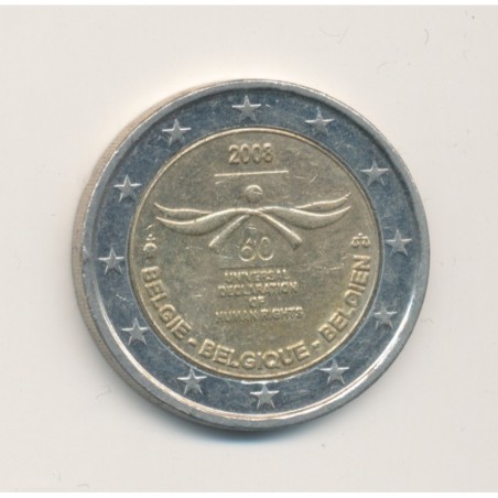 2 Euro Belgique 2008 - 60e anniversaire déclaration droits de l'homme