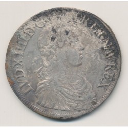 Louis XIV - Écu à la mèche longue - 1647 G Poitiers