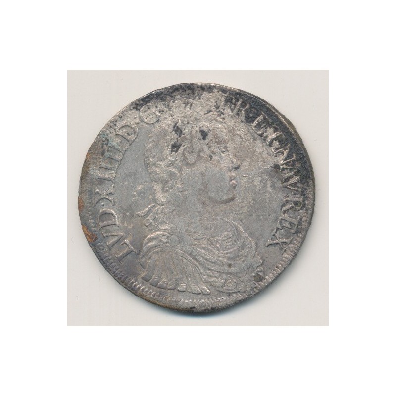 Louis XIV - Écu à la mèche longue - 1647 G Poitiers