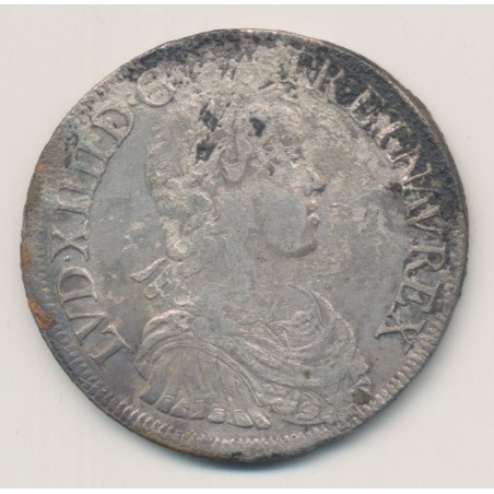 Louis XIV - Écu à la mèche longue - 1647 G Poitiers