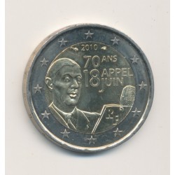 2€ France 2010 - 70 ans appel 18 juin - De Gaulle