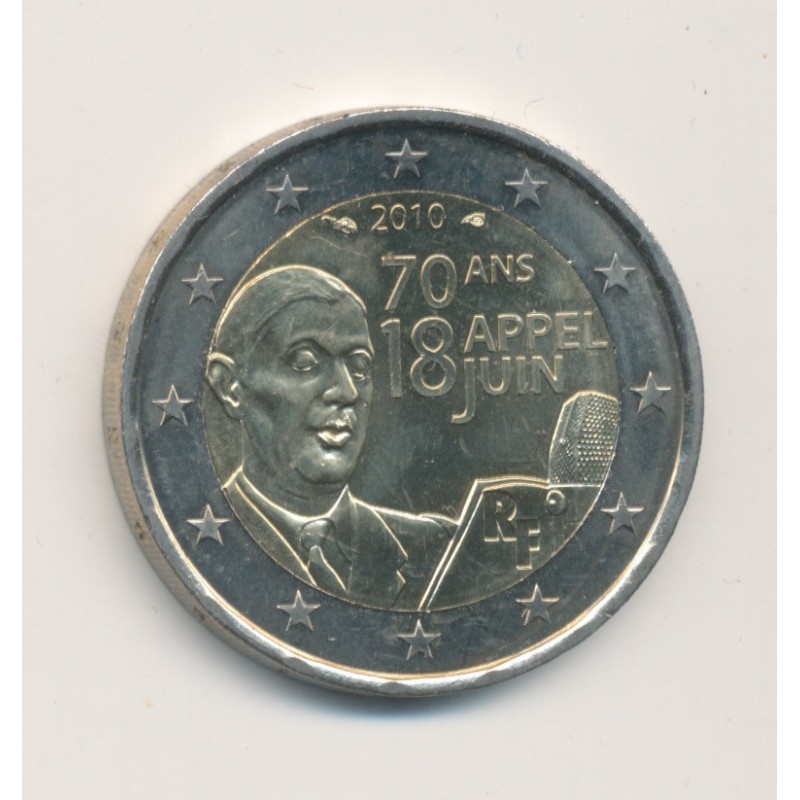 2€ France 2010 - 70 ans appel 18 juin - De Gaulle
