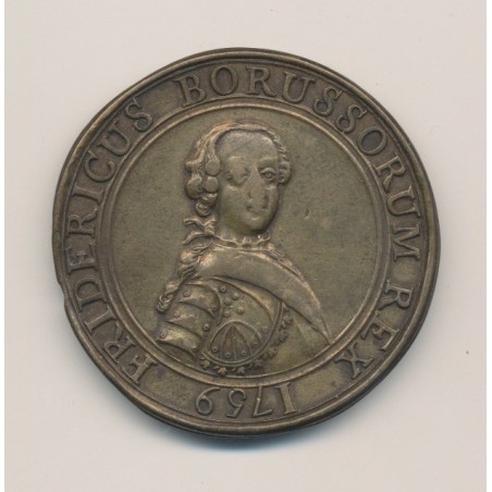 Médaille - Frédéric II - Guerre de 7 ans - 1759 Berlin - Prusse - cuivre