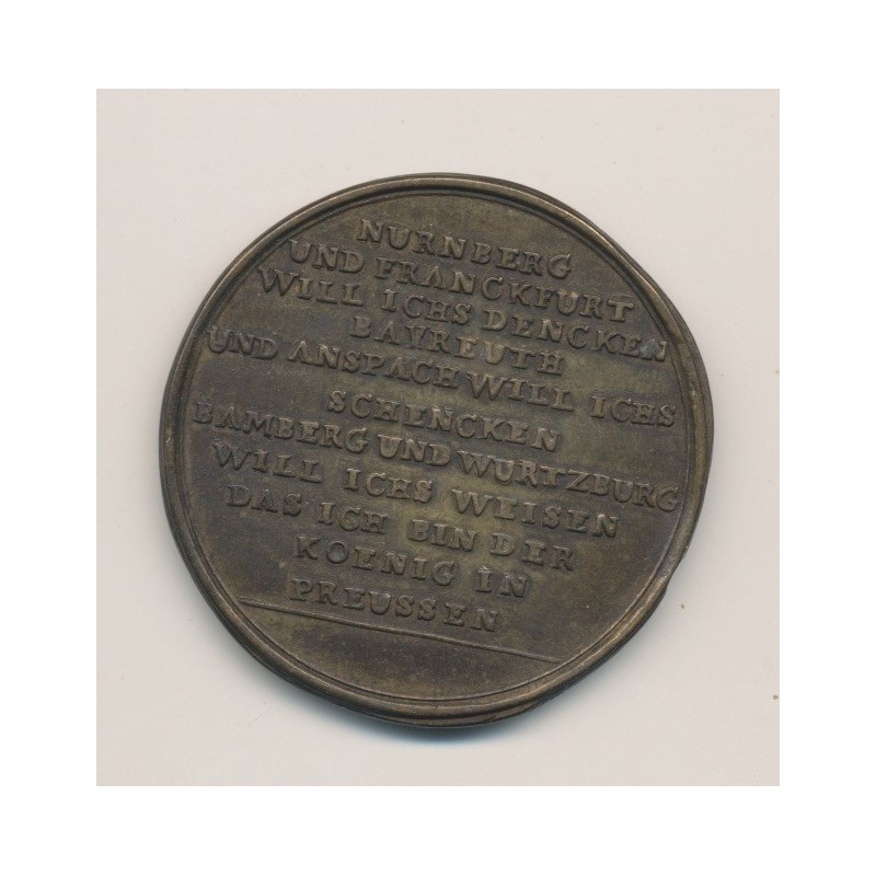 Médaille - Frédéric II - Guerre de 7 ans - 1759 Berlin - Prusse - cuivre