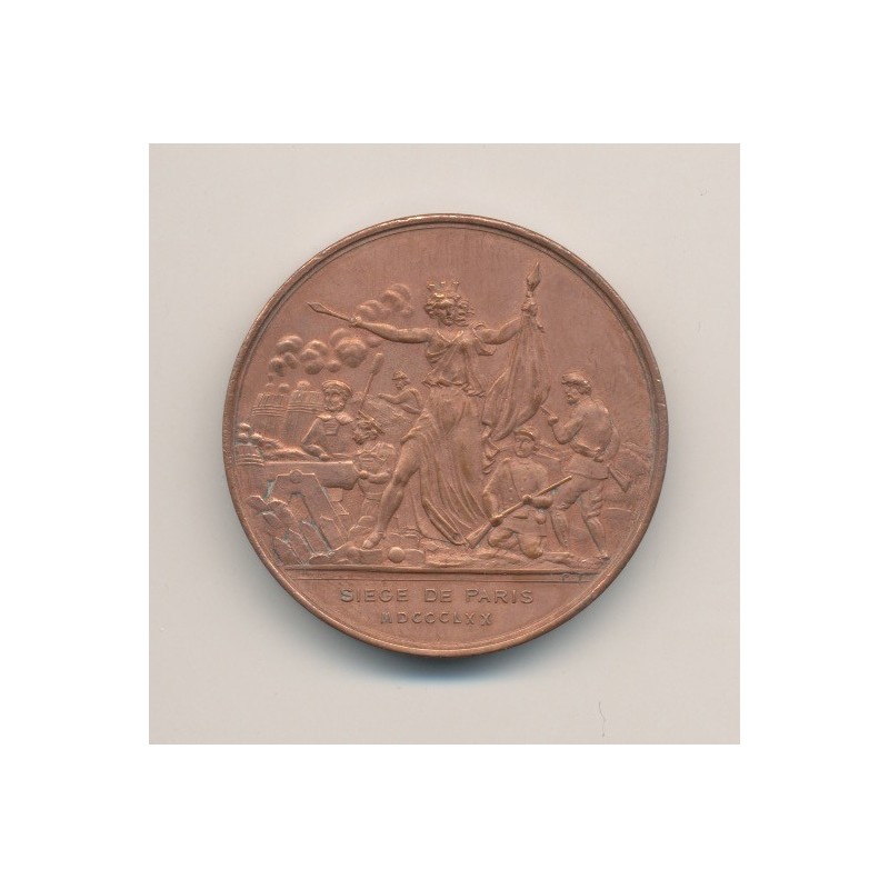 Médaille - Souvenir du siège de paris 1870 - cuivre rouge