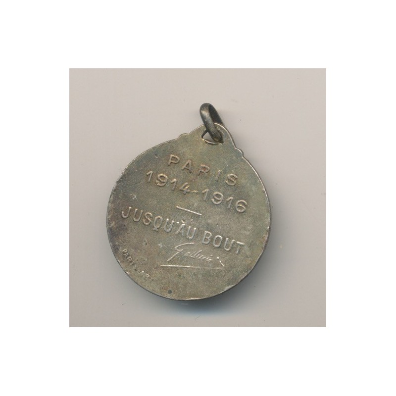 Médaille - Général Gallieni - Paris 1914-1916 - jusqu'au bout