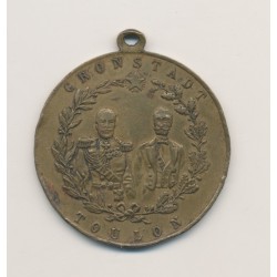 Médaille - Fraternisation marins Français et Russes - Souvenir Paris -Toulon - octobre 1893 - cuivre  2