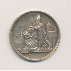 Médaille de mariage - gravée initiales BP - argent 
