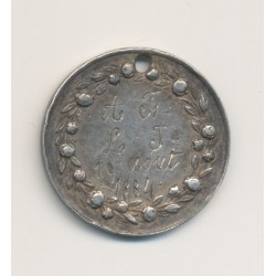 Médaille de mariage - gravée initiales + 1884 - argent 2