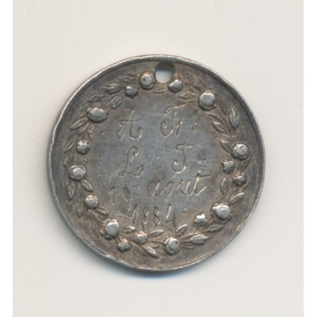 Médaille de mariage - gravée initiales + 1884 - argent