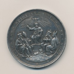 Médaille - Pi IX devant la vierge - Concile oecumenique - St pierre avec 2 rois et 2 évêques 2