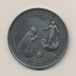 Médaille - Pi IX devant la vierge - Concile oecumenique - St pierre avec 2 rois et 2 évêques