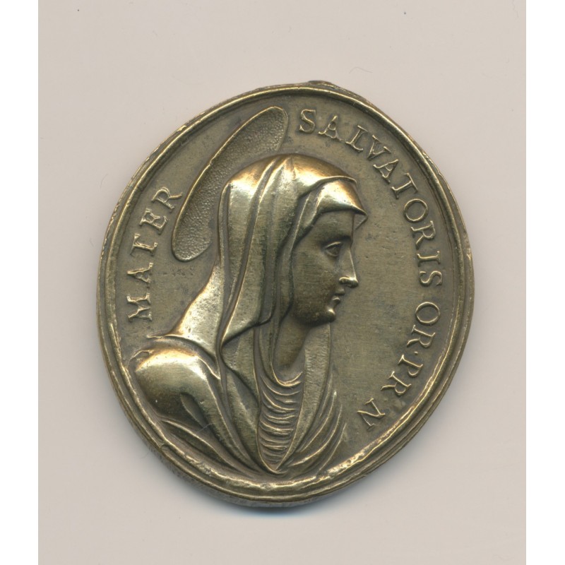 Médaille - Jésus Christ et vierge marie - bronze