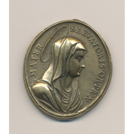Médaille - Jésus Christ et vierge marie - bronze