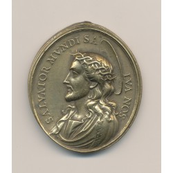 Médaille - Jésus Christ et vierge marie - bronze