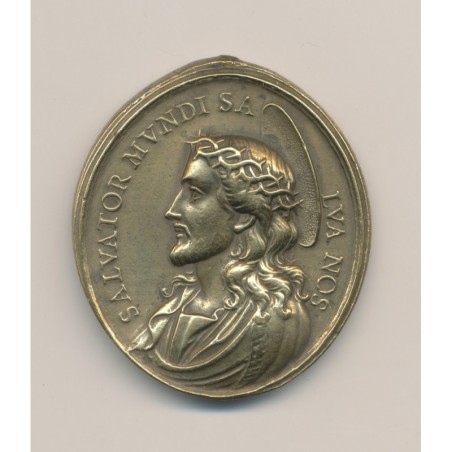 Médaille - Jésus Christ et vierge marie - bronze