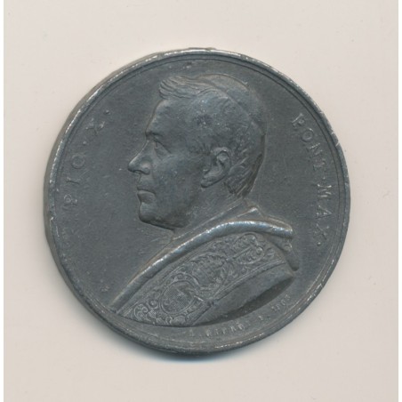 Médaille - Pi X - St pierre Rome - étain